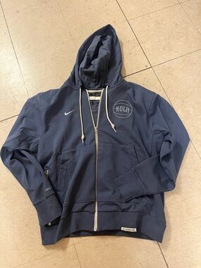 NBA Navy Full-Zip Hoodie with NOLA Chest Logo